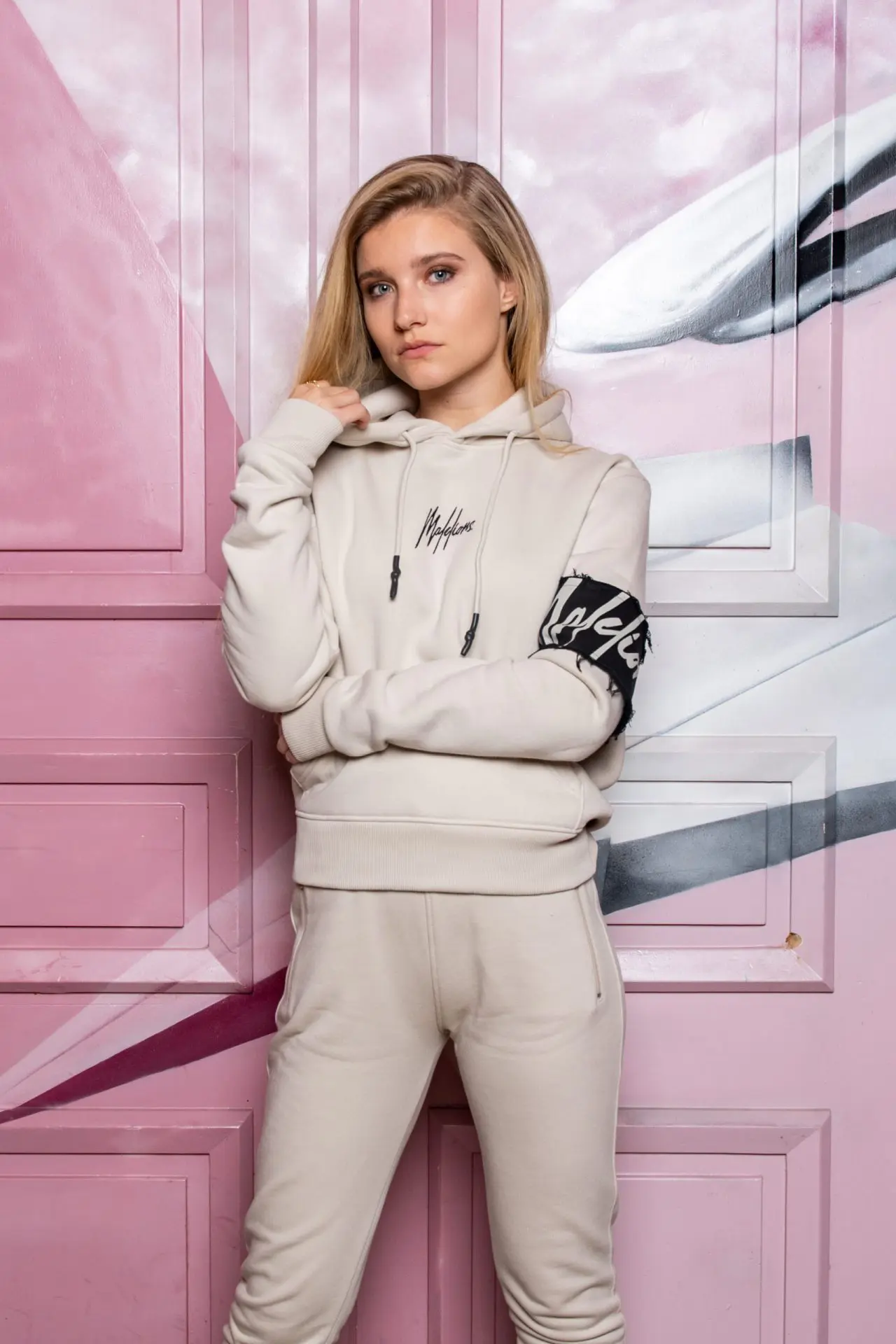 MALELIONS WOMEN CAPTAIN HOODIE BEIGE Stoer en chique